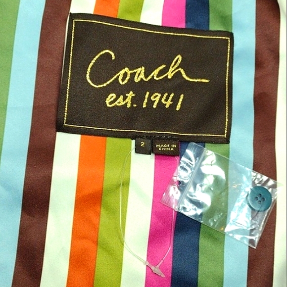 NEW Coach Cropped Distressed Leather Jacket in Teal Green - Picture 14 of 16